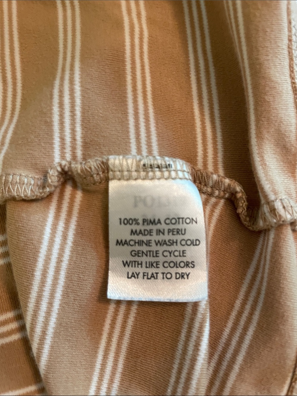 Women's Tan Striped Pajama Set with Contrast Pocket - Picture 3 of 7